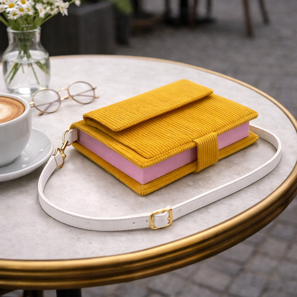 BookBag cotelé jaune BookBag