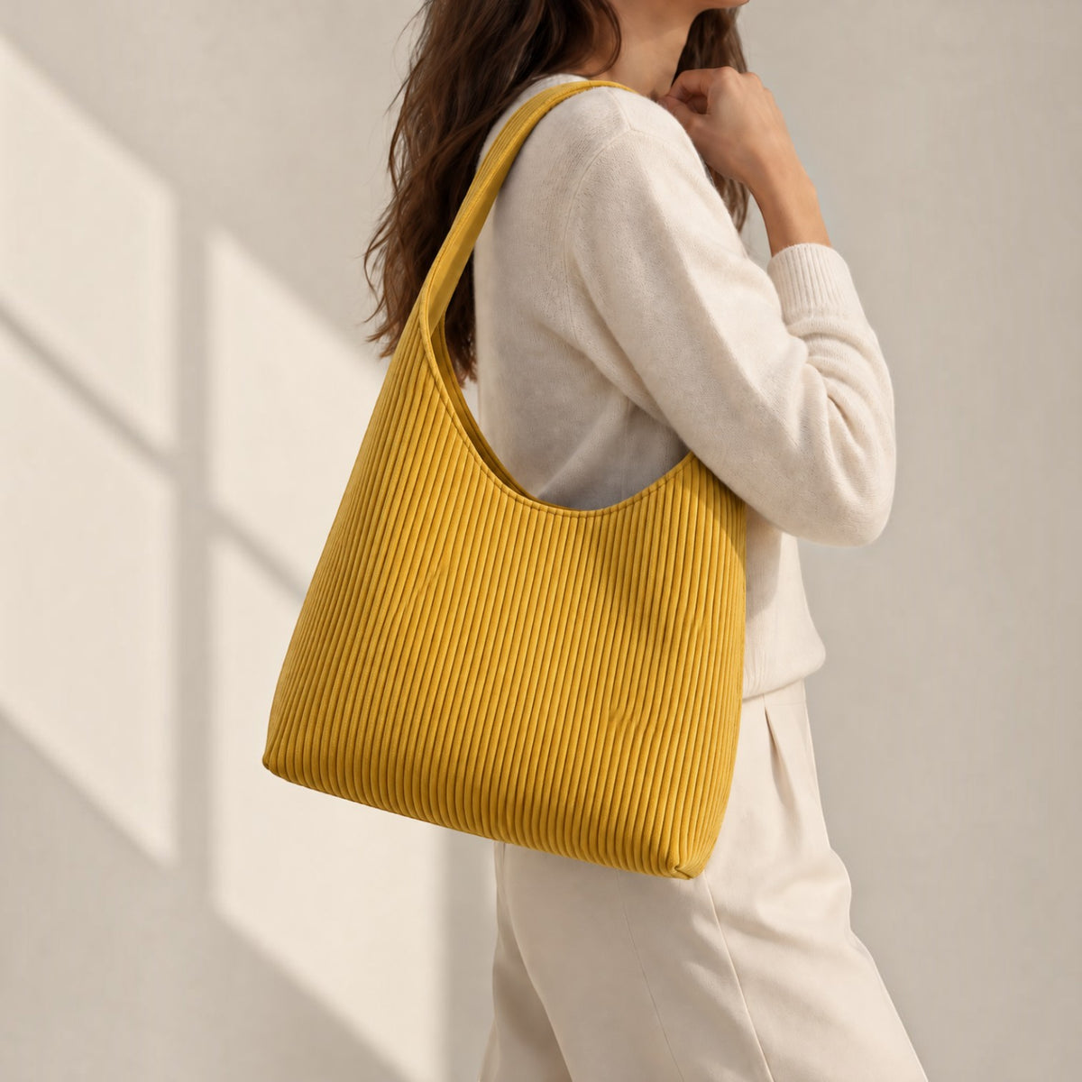 ToteBag cotelé jaune BookBag
