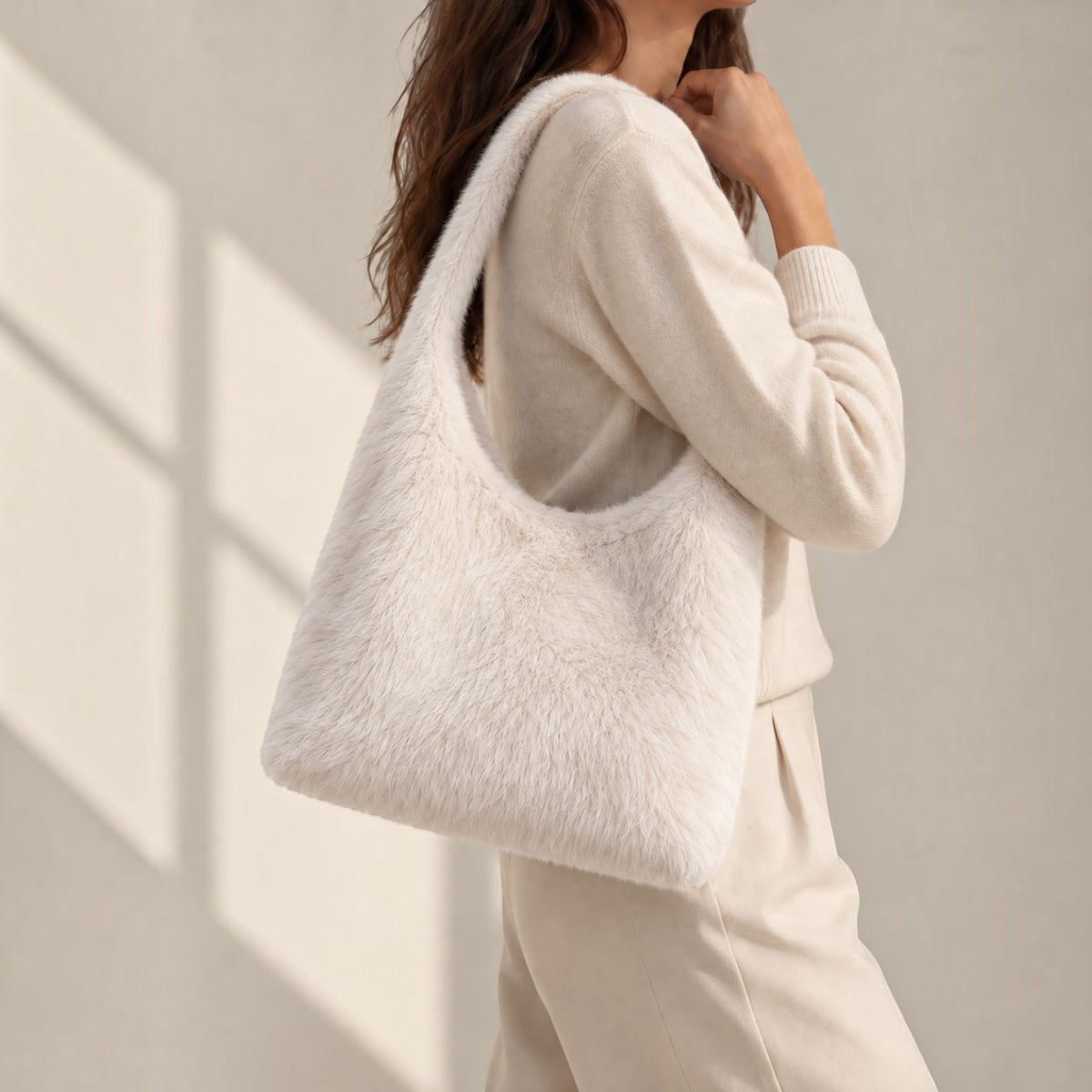 ToteBag fourrure blanc BookBag